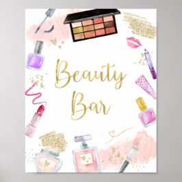 Beauty Pub Glitz & Glam Spa Birthday Sign Poster