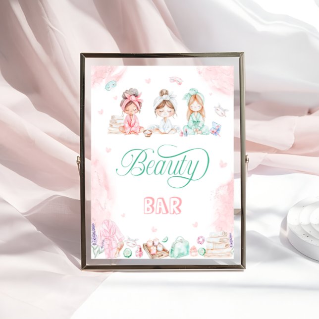 Beauty Pub Spa Party Girl Birthday Poster (Skapare uppladdad)