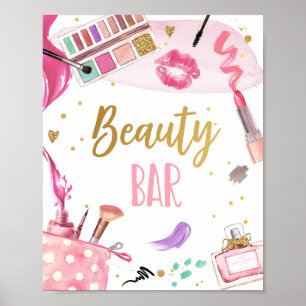 Beauty Pub Spa Party Makeup Glamor Girl Birthday Poster