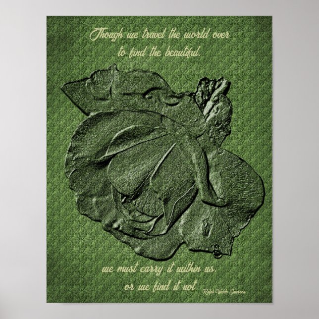 Beauty Quote Sculpted Ro inspirational Poster (Framsidan)