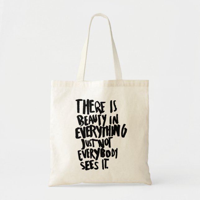 Beauty Quote Tote Bag Shoulder Bag Shopping bag Tygkasse (Framsidan)
