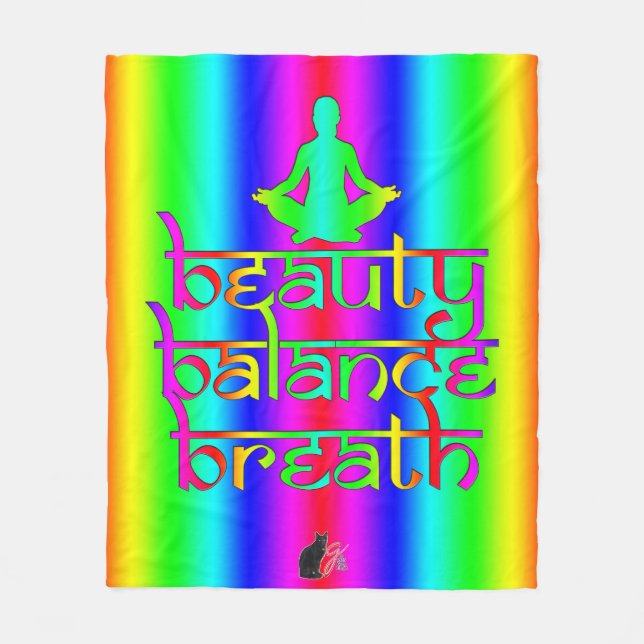 Beauty Rainbow Intentions för utandningsbalans Fleecefilt (Framsidan)