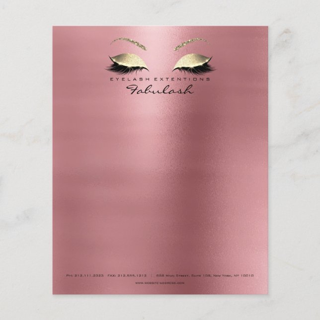 Beauty Red Bean Lash Makeup Esthetician Eyebrows Flygblad (Framsidan)