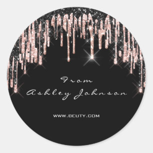 Beauty Ro Black Drips Webben, tack, Bride 16:e Runt Klistermärke