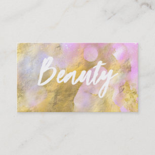 *~* BEAUTY Rosa Script Gold Foil-Affärskort Visitkort