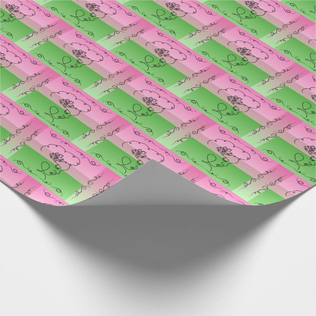 Beauty: Roselle Line Art Gift Wrap Roll Presentpapper (Hörn)