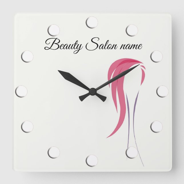 Beauty Salon-anpassadet eller makeup-artist Fyrkantig Klocka (Framsida)