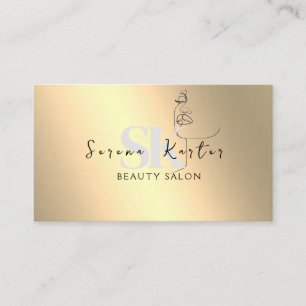 Beauty Salon Ansikte Abstrakt, kvinnans moderna mi Visitkort