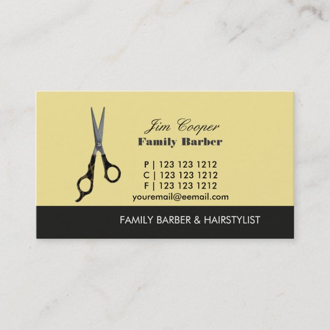 Beauty Salon Barber Sissars Visitkort (Framsida)