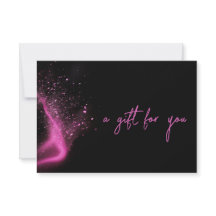 Beauty Salon Black Neon Rosa Set amount Gift Card
