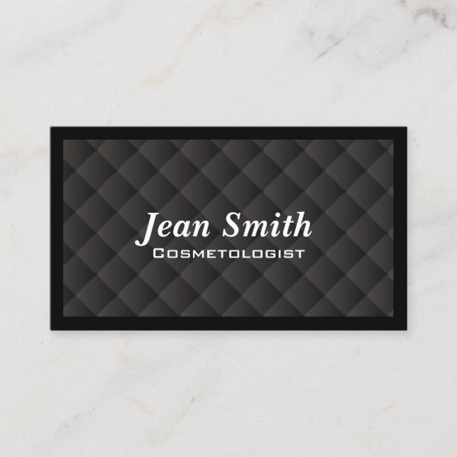 Beauty Salon Black Quilt Cosmetolog Visitkort (Framsida)