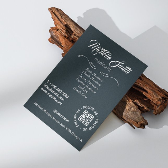 Beauty Salon Black White Grått Grått-skriptteckens Flygblad (Beauty Salon Black White Gray Grey Script Font Flyer)