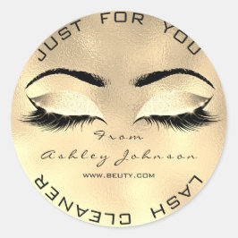 Beauty Salon Brown Glitter SPA Guld Lash Cleaner Runt Klistermärke