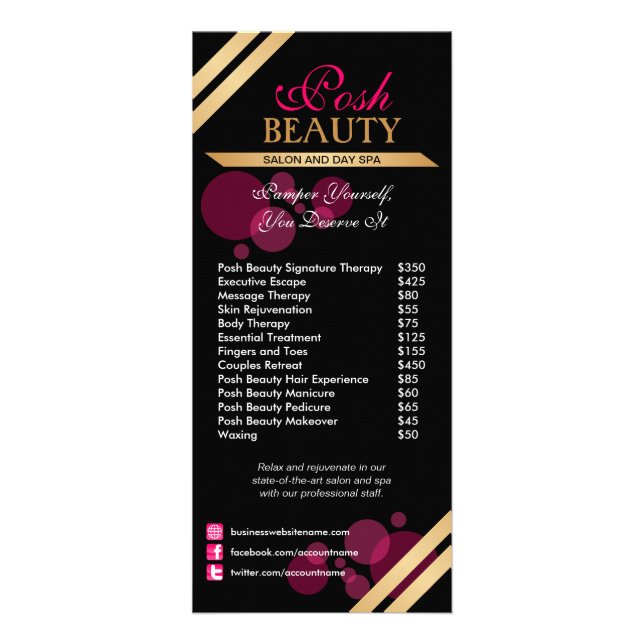 Beauty Salon Business Product and Services Reklamkort (Framsidan)