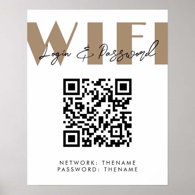Beauty Salon Cafe Wifi Network QR-kod Poster (Framsidan)