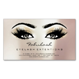 Beauty Salon Champaigne Ro Adress Makeup Lash Magnetiska Visitkort