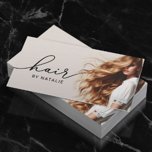Beauty Salon Curly Hairstyle Girl Hair Stylist Visitkort