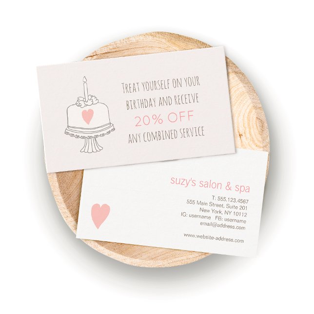 Beauty Salon Customer Apprecition Födelsedagskupon Rabattkort (Skapare uppladdad)