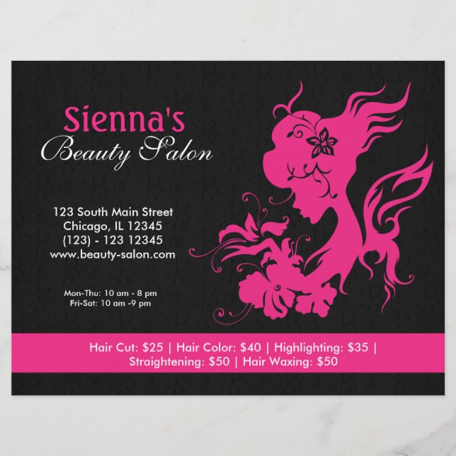 Beauty Salon (Deep Rosa) Reklamblad (Framsidan)