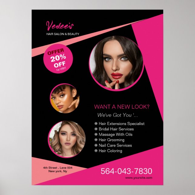 Beauty Salon Editable Poster (Framsidan)
