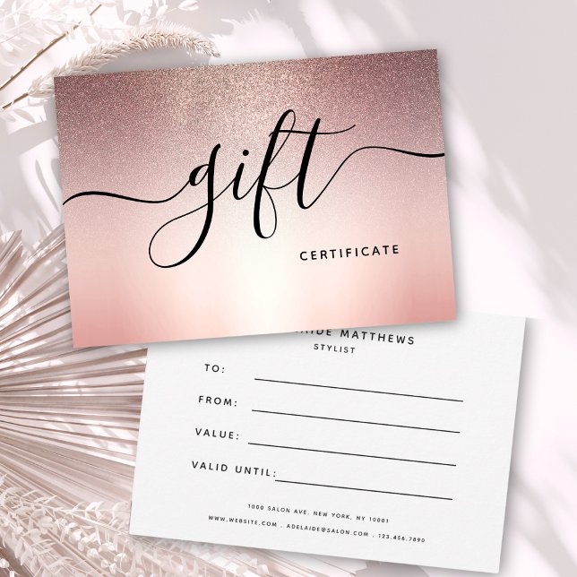 Beauty Salon Elegant Gift Card för ro Guld (Skapare uppladdad)