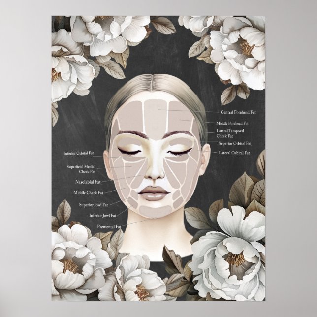Beauty Salon Face Anatomy Wall Decor Poster (Framsidan)
