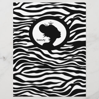 Beauty Salon Flyer Hair Zebra Black Krona