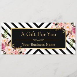 Beauty Salon Gift Certificate Guld Blommigt Rand