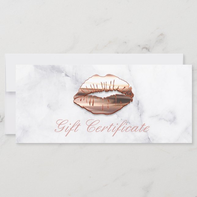 Beauty Salon Gift-certifikat 3D Ro Guld Läppar (Framsida)