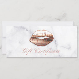 Beauty Salon Gift-certifikat 3D Ro Guld Läppar