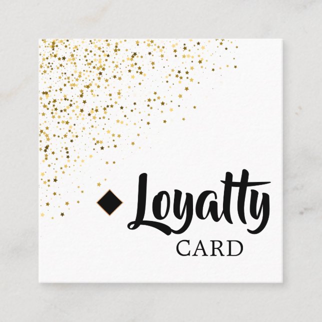 Beauty Salon glitter i Svarta havet och Guld Lojalitetskort (Framsida)