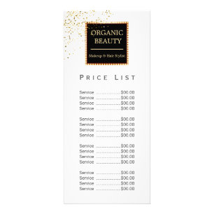 Beauty Salon glitter i Svarta havet och Guld Reklamkort