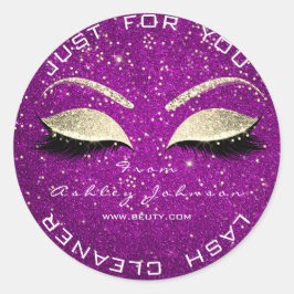 Beauty Salon Glitter Rosa MagentaGold Lash Cleaner Runt Klistermärke