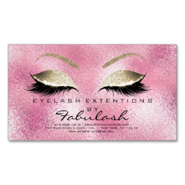 Beauty Salon Guld Glitter Adress Makeup Glam Visitkortmagnet