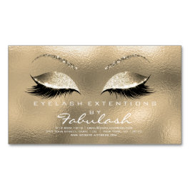 Beauty Salon Guld Glitter Adress Makeup Glass Visitkortmagnet