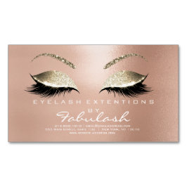 Beauty Salon Guld Glitter Adress Makeup White Visitkortmagnet