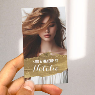 Beauty Salon Guld Lipstick Stain Girl Photo Visitkort
