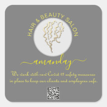 Beauty Salon Hair Covid Reopen Logotyp Hair QR COD