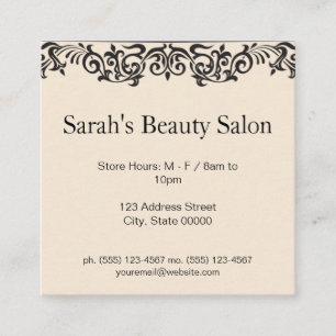 Beauty Salon Hair Stylist Fyrkantigt Visitkort