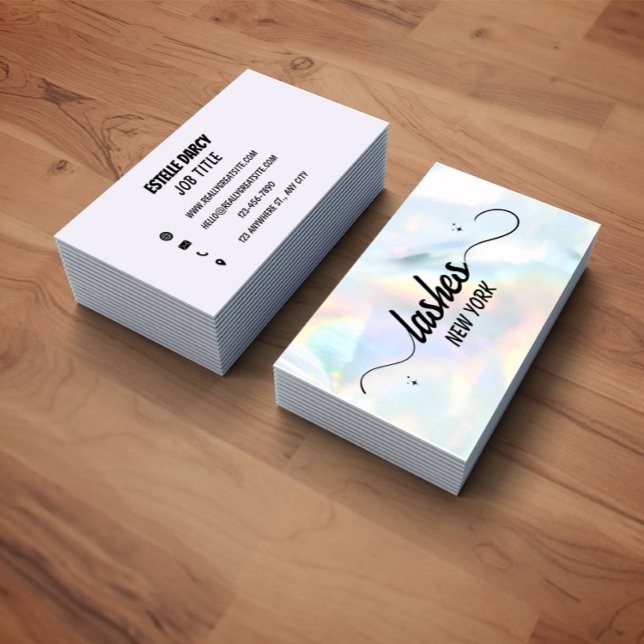 Beauty Salon Hairstylist Script Business Card Visitkort (Skapare uppladdad)