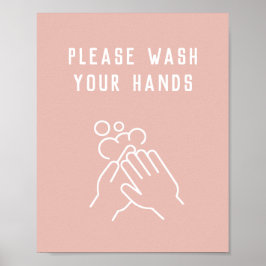 Beauty Salon Hygiene Tvätta Händer Poster