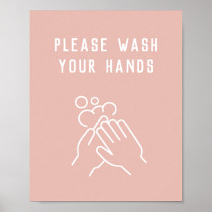 Beauty Salon Hygiene Tvätta Händer Poster