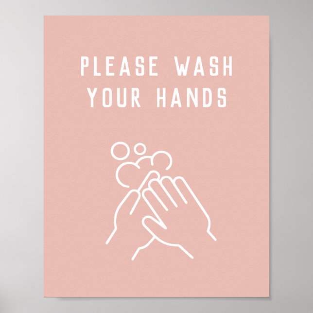 Beauty Salon Hygiene Tvätta Händer Poster (Framsidan)