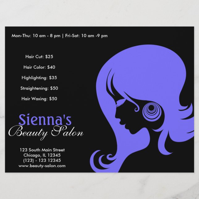 Beauty Salon (Light Slate Blue) Reklamblad (Framsidan)