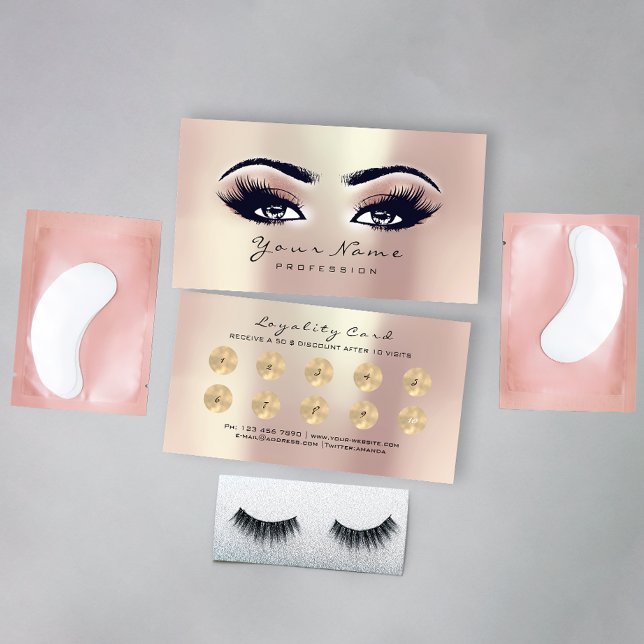 Beauty Salon Loyalty Card Makeup Ro Lash 10 Lojalitetskort (Skapare uppladdad)