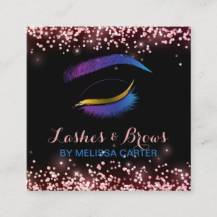Beauty Salon Makeup Artist Brows Lash Extensions Fyrkantigt Visitkort