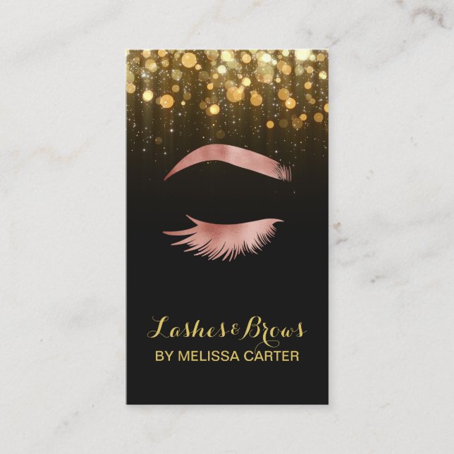 Beauty Salon Makeup Artist Brows Lash Extensions Visitkort (Framsida)