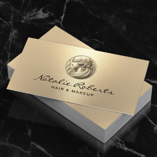 Beauty Salon Modern Guld 3D Logotyp Hair Stylist S Visitkort
