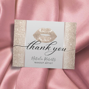 Beauty Salon Modern Ivory Guld Glitter Tack Vykort
