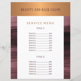 Beauty Salon modern Service Menu-reklamflygare